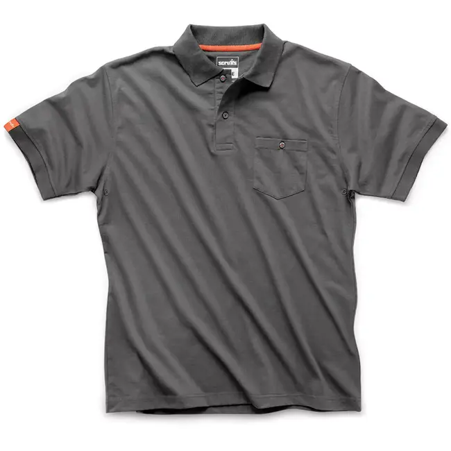 Scruffs werkpoloshirt - katoen-polyestermengsel 220 g/m2 - ademend - maat XL - grijs - voor bedrukking en borduring