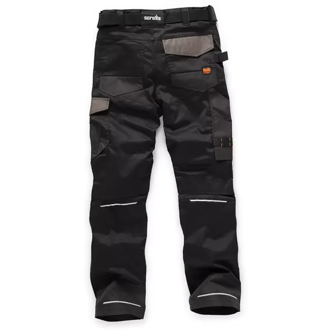 Scruffs Werkbroek - polyester/katoen/elastomultiester - rekbaar - maat 48 R - zwart - holsterzakken kniebescherming - voor bouw