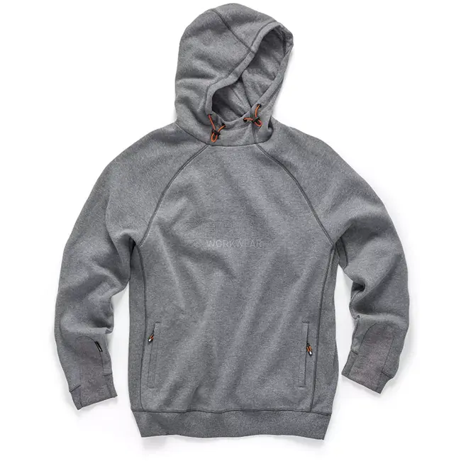 Scruffs werktrui met capuchon - polyester-katoen fleece 320 g/m2 - warm, slijtvast, ritszakken - maat M - donkergrijs - klussen