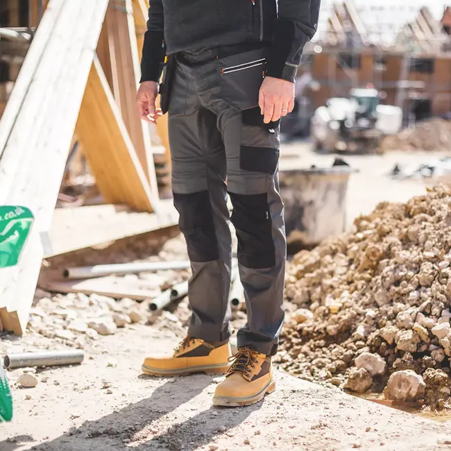 Scruffs werkbroek - polyester-katoen met rek - slijtvaste knie- en holsterzakken - maat 46 R - donkergrijs - bouw