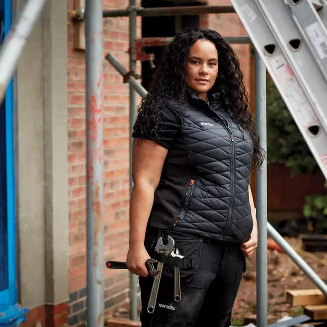 Scruffs Dames bodywarmer - nylon en polyester - maat 40 - gewatteerd en lichtgewicht - zwart - voor werk en buiten