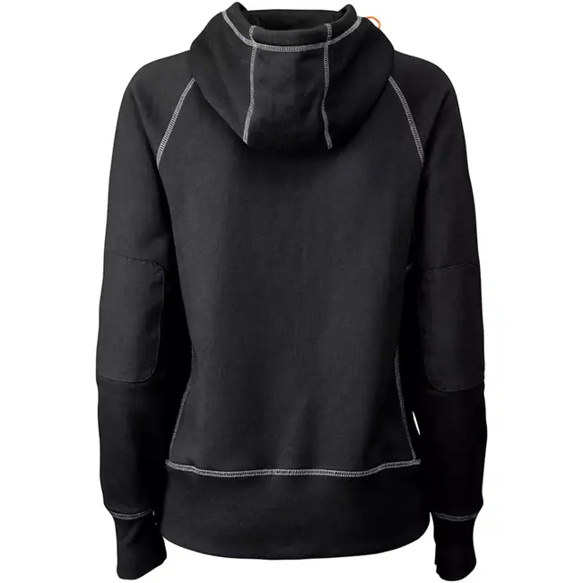 Scruffs Dames capuchontrui - katoen-polyester fleecestof - extra warm, slijtvaste boorden - maat 42 - zwart - voor bouw en klus