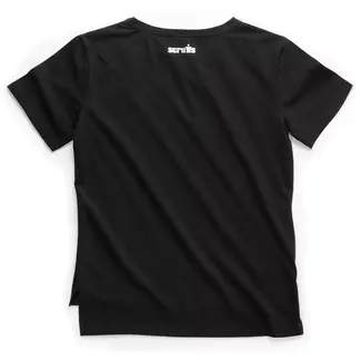 Scruffs werkshirt voor dames - rekbaar katoen - geurwerend - maat 46 - zwart - extra lang - geschikt voor borduren