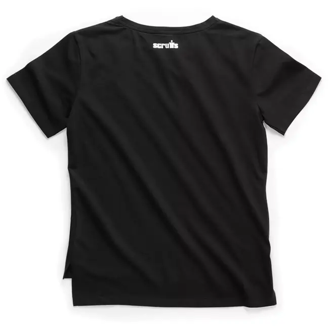 Scruffs Dames werkshirt - katoen, rekbaar en anti-geur - maat 34 - zwart - extra lang - voor werk en bedrijfskleding