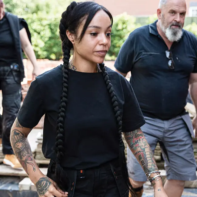 Scruffs werk T-shirt voor dames - katoen met stretch - anti-geur, extra lang - maat 32 - zwart - voor bedrijfslogo borduren