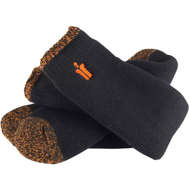 Scruffs Thermische werksokken - dik garen - verstevigde hiel en teen, demping - maat 41-47 - zwart - voor koude werkdagen