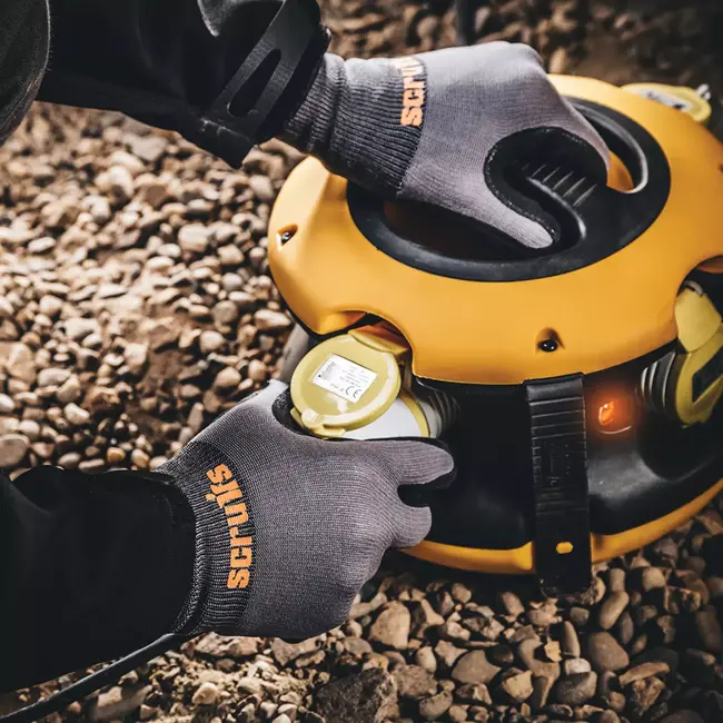 Scruffs Werkhandschoenen - nitril microschuimlaag - snij- en slijtvast - maat L/9 - grijs - 5 paar - bouw en montage