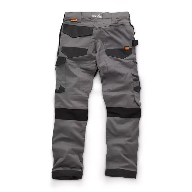 Scruffs Werkbroek holsterzakken - maat 52 K - polyester/katoen - kniezakken, versterkt zitvlak, elastisch - donkergrijs - bouw