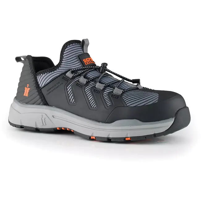 Scruffs veiligheidsschoenen dames - nylon bovenwerk, composiet neus - maat 42 - zwart - S1P SRC antislip voor bouw en magazijn