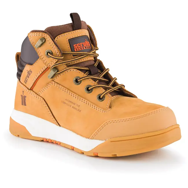 Scruffs Dames veiligheidslaars nubuckleer - waterafstotend S3 met aluminium neus - maat 42 - lichtbruin - bouw en industrie