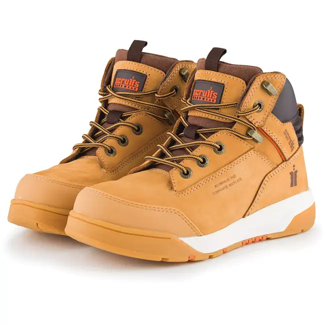 Scruffs dames veiligheidslaars maat 39 - nubuckleer - S3 waterafstotend, SRC HRO antislip - lichtbruin - bouw en logistiek