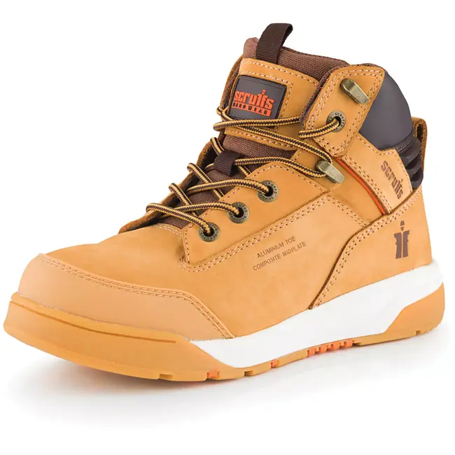 Scruffs Veiligheidslaars dames S3 maat 38 - nubuckleer waterafstotend - lichtbruin - SRC HRO antislipzool - bouw en logistiek