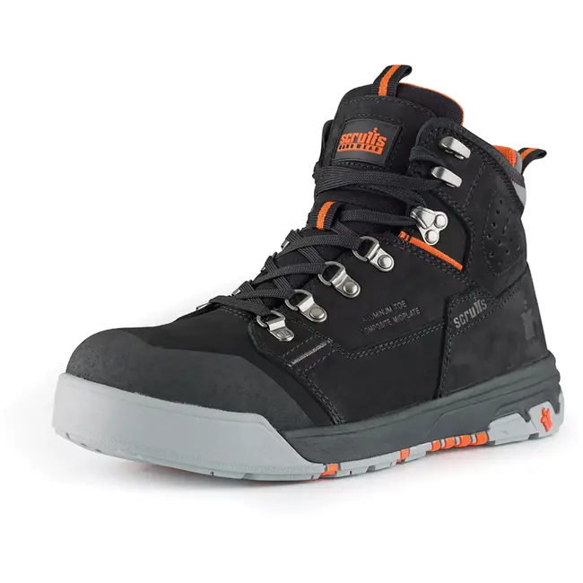 Scruffs Veiligheidslaars - nubuckleer - waterdicht met aluminium neus, veiligheidsklasse S3 - maat 41 - zwart - bouw