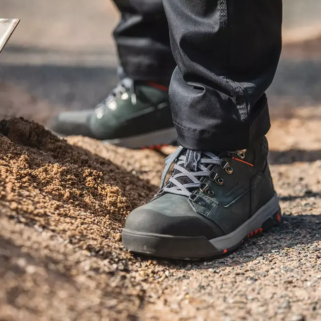 Scruffs Veiligheidslaars S3 waterdicht nubuckleer maat 41 blauwgroen – aluminium neus, SRC HRO-zool – bouw/industrie