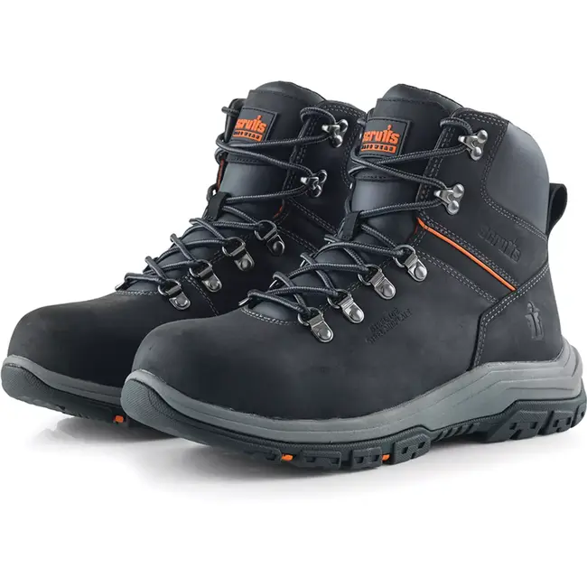 Scruffs veiligheidslaars - leer - stalen neus en middenzool, antislipzool SBP SRA - maat 46 - zwart - voor bouw en magazijn