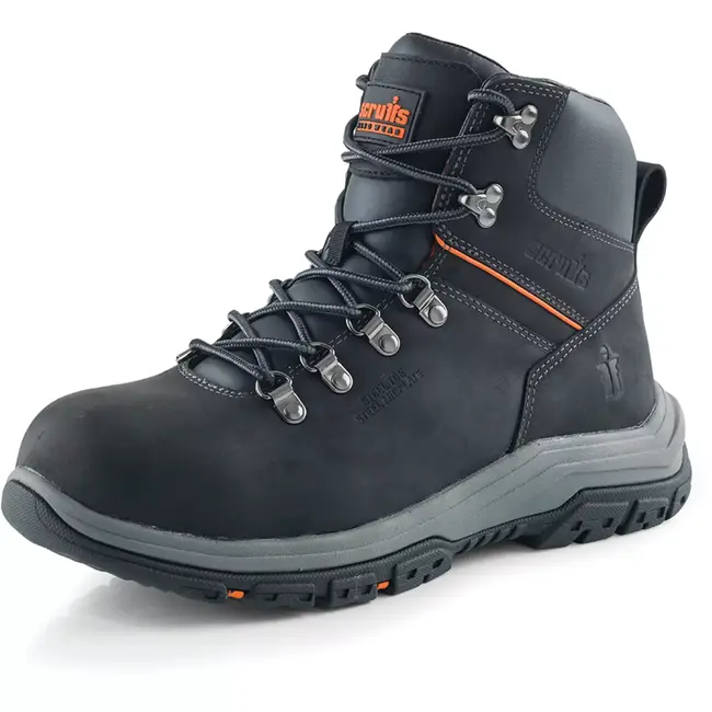 Scruffs veiligheidslaars - leer - stalen neus en middenzool, antislipzool SBP SRA - maat 46 - zwart - voor bouw en magazijn