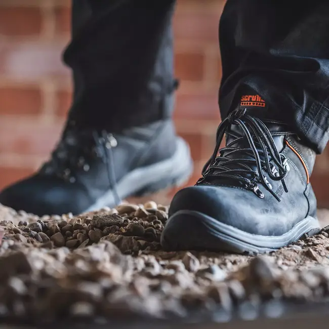 Scruffs veiligheidslaars - leer - stalen neus en middenzool, antislipzool SBP SRA - maat 46 - zwart - voor bouw en magazijn