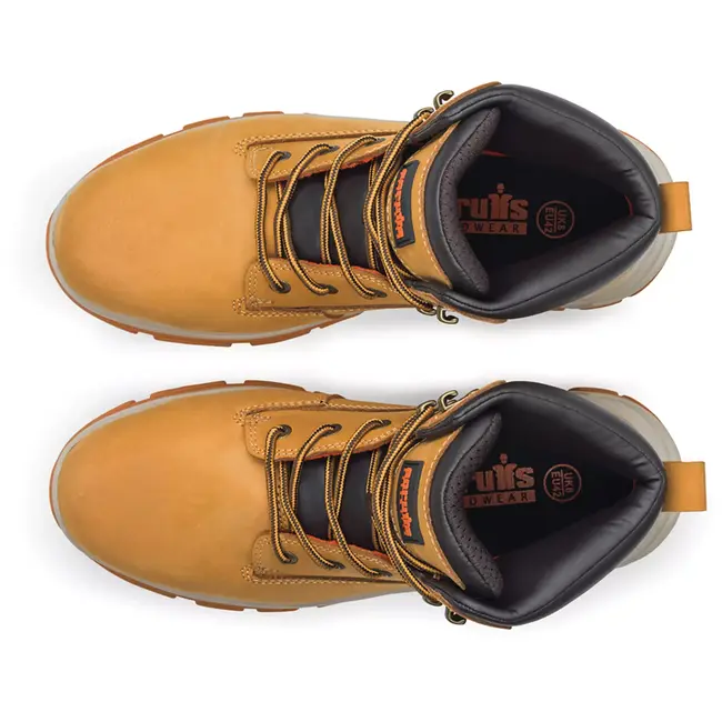 Scruffs Veiligheidslaars - nubuckleer - stalen neus en middenzool, antislip SRA - maat 46 - lichtbruin - voor bouw en magazijn