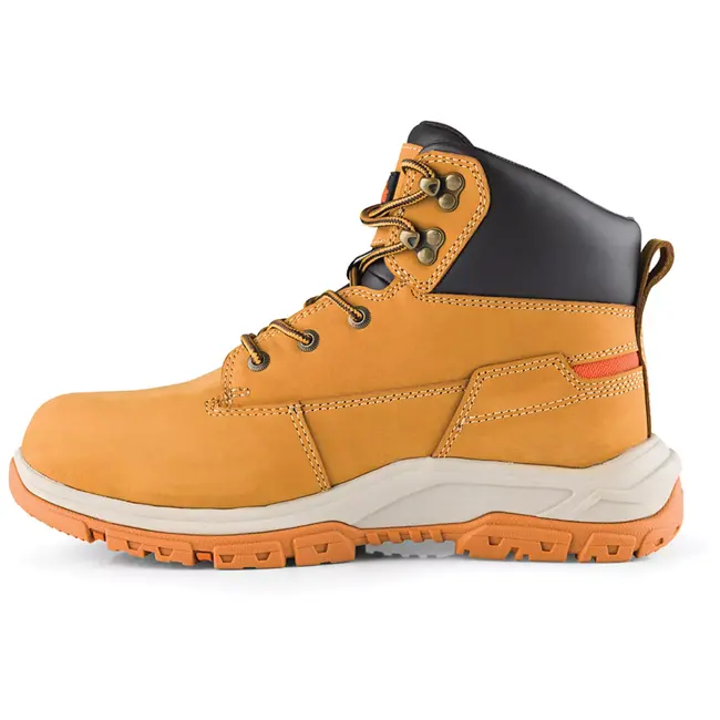 Scruffs veiligheidslaars - nubuckleer - met stalen neus, stalen middenzool en SBP SRA antislip - maat 42 - lichtbruin - bouw