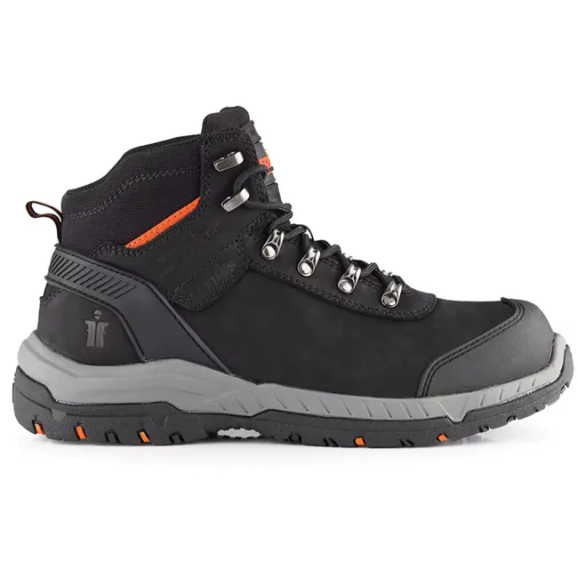 Scruffs Veiligheidslaarzen S3 - waterbestendig nubuckleer - composiet neus, antislip en antistatisch - maat 41 - zwart - bouw