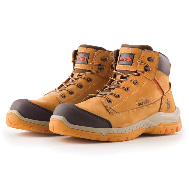 Scruffs veiligheidslaarzen S3 SRC HRO - waterafstotend nubuckleer - composiet neus - maat 46 - bruin - antislip, bouw