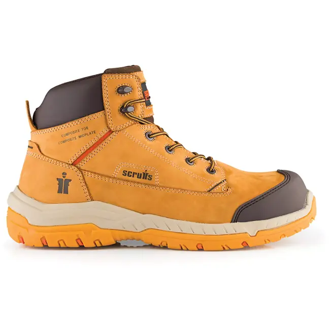 Scruffs veiligheidslaarzen S3 SRC HRO - waterafstotend nubuckleer - composiet neus - maat 46 - bruin - antislip, bouw