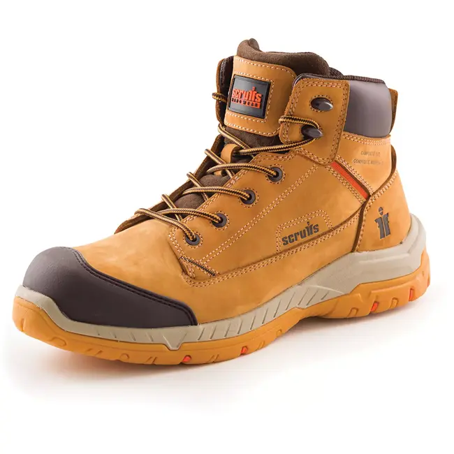 Scruffs veiligheidslaarzen S3 - waterafstotend nubuckleer - composiet neus en antislipzool - maat 42 - bruin - bouw en industrie
