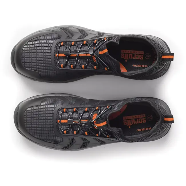 Scruffs Lage veiligheidsschoenen - nylon bovenwerk, composiet neus - antislip en schokabsorptie - maat 46 - zwart - bouw