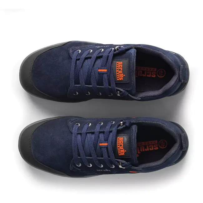 Scruffs Veiligheidsschoenen - leer - stalen neus, antislip en antiperforatie - maat 41 - marineblauw - bouw en magazijn