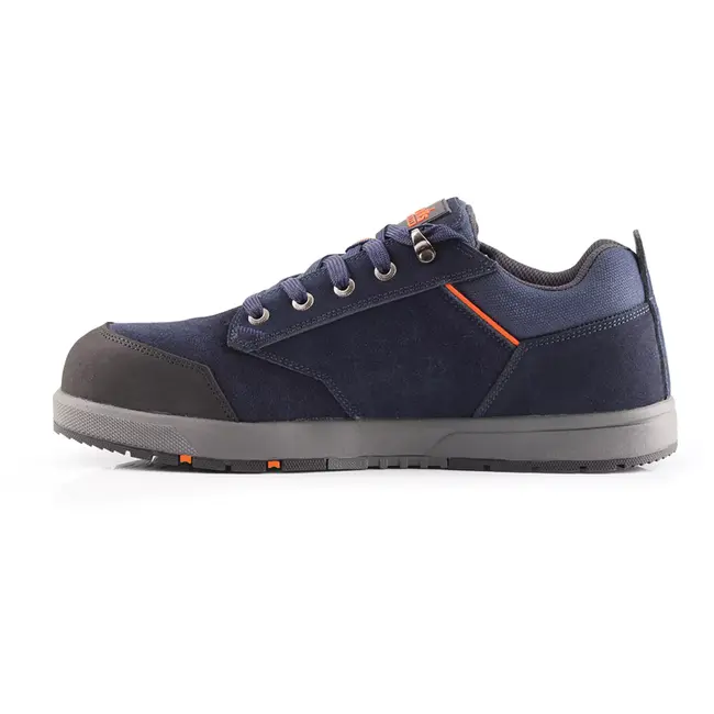 Scruffs Veiligheidsschoenen - leer - stalen neus, antislip en antiperforatie - maat 41 - marineblauw - bouw en magazijn