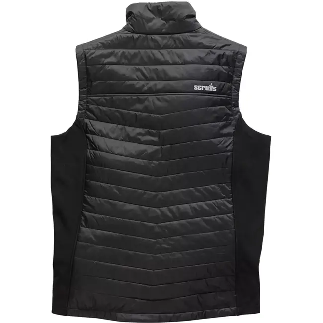Scruffs Bodywarmer werkvest - nylon met rekbare inzetstukken - hoge kraag en ritszakken - maat M - zwart - voor werk