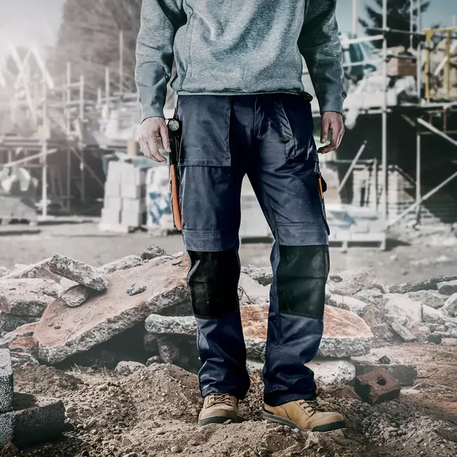 Scruffs werkbroek - polyester/katoen 250 g/m2 - slijtvaste kniezakken en cargozak - maat 54 L - blauw - bouw en montage