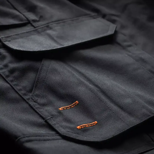 Scruffs Werkbroek - polyester/katoen keperstof - kniezakken en cargozak, slijtvast - maat 56 R - zwart - bouw