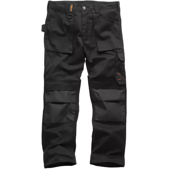 Scruffs werkbroek - polyester-katoen 250 g/m2 - kniezakken en cargozak - maat 54 normale lengte - zwart - bouw en montage