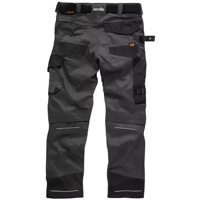 Scruffs werkbroek - polyester-katoen stretch - holster- en dubbele kniezakken - maat 52 K - donkergrijs - voor bouw en techniek