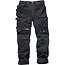 Scruffs werkbroek - 92% polyester, 8% elastaan - met extra rek, holster- en kniezakken - maat 46 R - zwart - bouw en montage