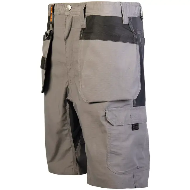 Scruffs korte werkbroek met holsterzakken - maat 52 - gerecycled polyester-katoen - lichtgewicht, rekbaar - donkergrijs - bouw