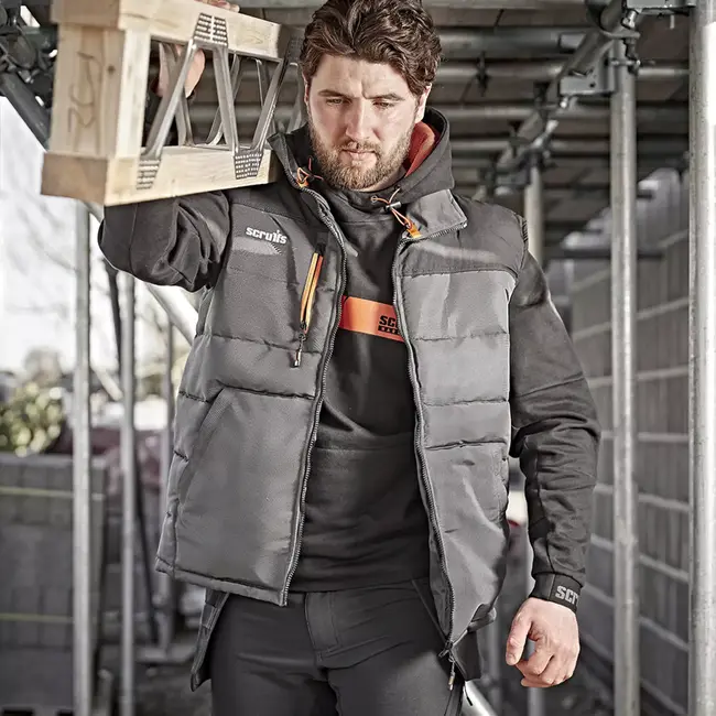 Scruffs Werkbodywarmer - polyester - gevoerd, waterafstotend en ademend - maat XXL - donkergrijs - voor bouw en buitenwerk