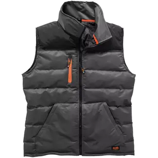 Scruffs Werkbodywarmer - polyester - waterafstotend en gevoerd, met ritszakken - maat S - donkergrijs - buitenwerk