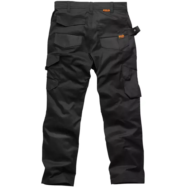 Scruffs werkbroek - polyester-katoen 250 g/m2 - rekbaar, holster- en slijtvaste kniezakken - maat 52 R - zwart - bouw