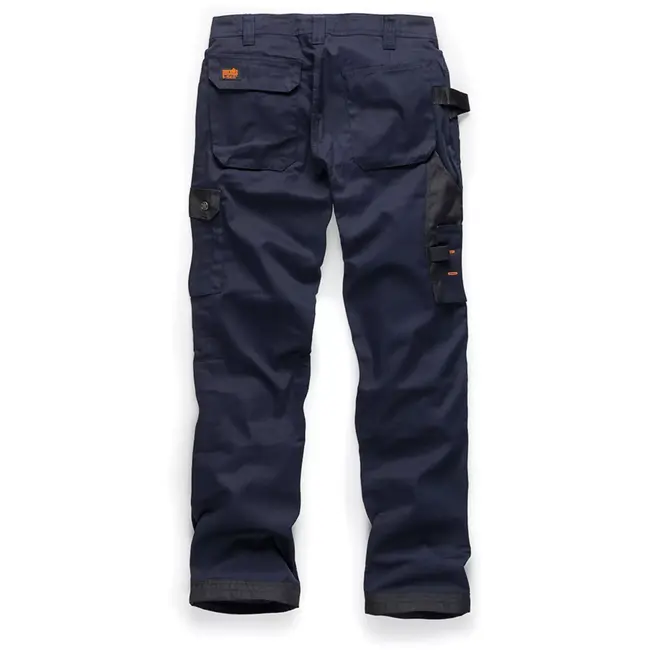 Scruffs Werkbroek - duurzame polyester-katoen keperstof - holster- en cargozakken, kniezakken - maat 42 R - blauw - bouw
