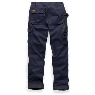 Scruffs Werkbroek - polyester-katoen keperstof - holsterzakken en beenzakken, kniezakken - maat 42 K - blauw - voor bouw