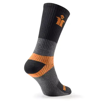 Scruffs Werksokken - katoenmix - zachte zool, versterkte hiel/teen - maat 44-48 - zwart/grijs - 3 paar - werkschoenen en laarzen