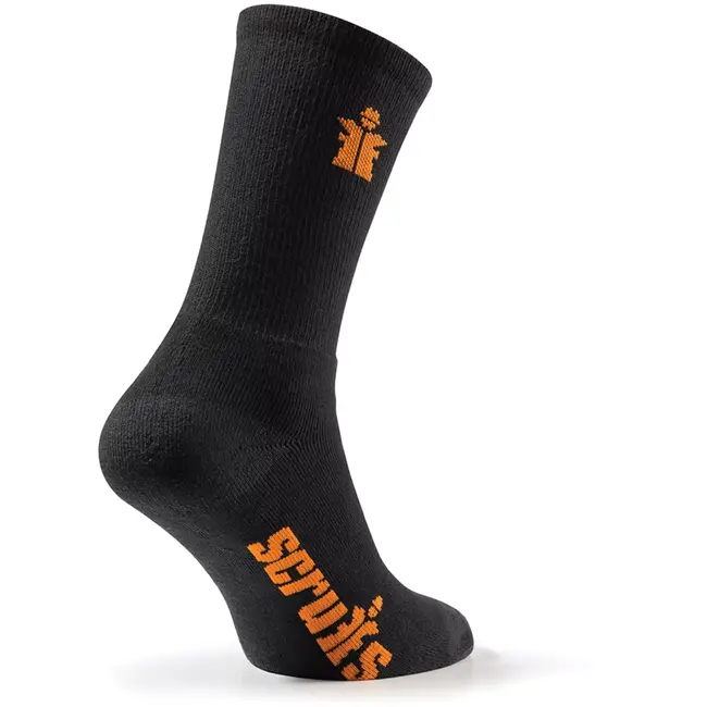 Scruffs Werksokken - textiel - maat 41-43 - zwart - verstevigde hiel en teen, warme voering - 3 paar - veiligheidsschoenen