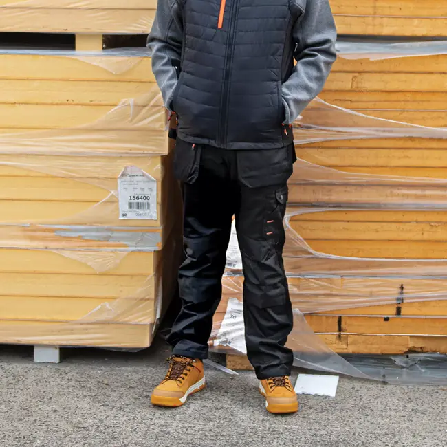 Scruffs Werkbroek - polyester-katoen keperstof 250 g/m2 - holster- en cargozakken, kniezakken - maat 52 L - zwart - bouw