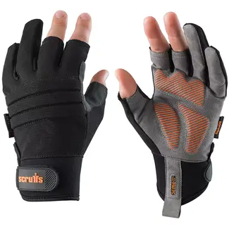 Scruffs precisiewerkhandschoenen - textiel met antislip en gelkussens - maat XL (10) - open duim en wijsvinger - montage