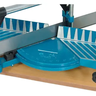 Silverline handverstekzaag met vaste tafel - 550 mm metalen blad, 400 mm tafel, klem en lengtestop, 14 tanden per inch, voor hout