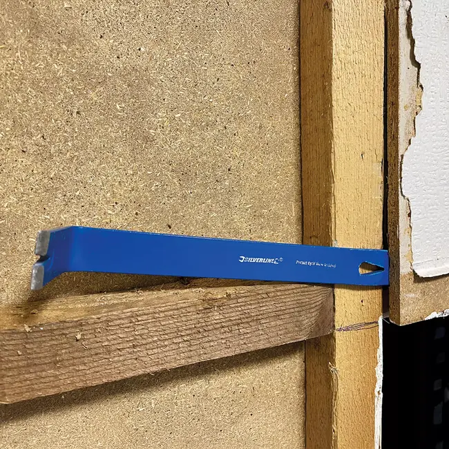 Silverline koevoet plat - 300 mm - gehard staal - spijkertrekker - staalgrijs - 2 beschermkappen - sloop- en hefwerk