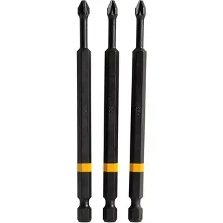 Triton schroefbitset pozidriv PZ2 - S2-staal - slagvast - 110 mm - staalkleurig - 3 stuks - voor slagschroevendraaiers