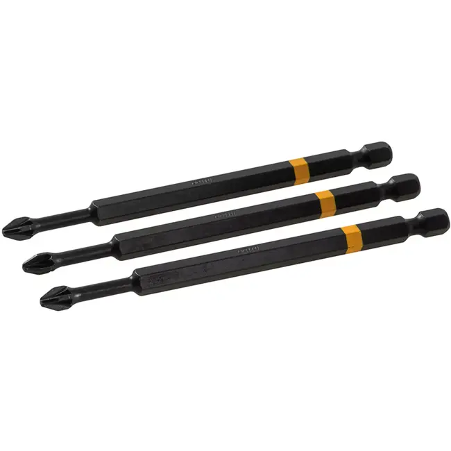 Triton schroefbitset pozidriv PZ2 - S2-staal - slagvast - 110 mm - staalkleurig - 3 stuks - voor slagschroevendraaiers